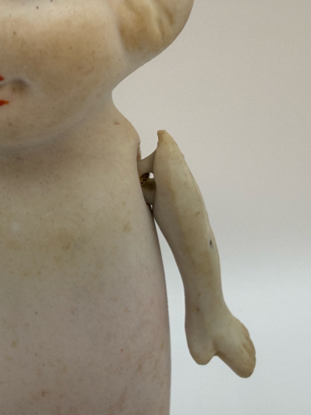 Antique Japan Bisque Kewpie Flapper Doll Strung Arms Blonde Hair Pink Bow - Picture 6 of 11